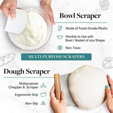 Santiago Design® | Banneton Bread Proofing Basket Set of 2 | Round 9" & Oval 10" | Premium Sourdough Bread Baking Supplies - Sourdough Proofing Basket | Bread Making Tools Supplies, Gift for Bakers