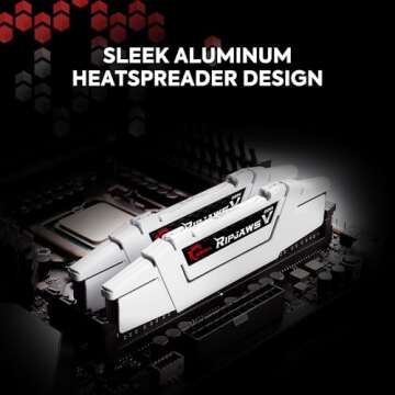 G.SKILL Ripjaws V Series (Intel XMP) DDR4 RAM 32GB (2x16GB) 3600MT/s CL16-19-19-39 1.35V Desktop Computer Memory UDIMM - Black (F4-3600C16D-32GVKC)