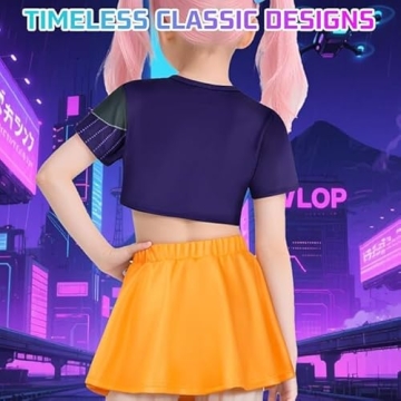 HIDLY New Halloween Demon Costumes Pop Singer Cosplay Outfit for Little Girls 4-5 Years
