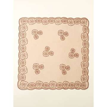 Floerns Women's Flower Embroidery Hair Scarf Headband Sheer Lace Hair Bandana Rust Brown One Size