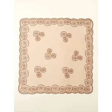 Floerns Women's Flower Embroidery Hair Scarf Headband Sheer Lace Hair Bandana Rust Brown One Size