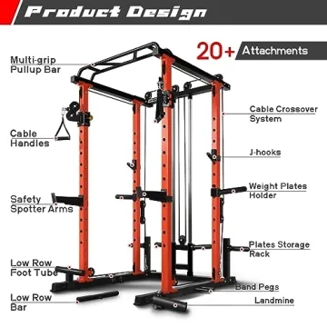 RitFit Multi-Function Power Rack Cage for Home Gym