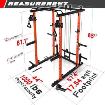 RitFit Multi-Function Power Rack Cage for Home Gym