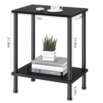 Versatile YUFAM End Table for Small Spaces with Easy Assembly