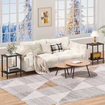 Versatile YUFAM End Table for Small Spaces with Easy Assembly