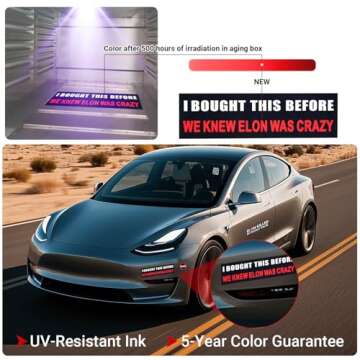 4 Pack XXL Te-SLA Bumper Stickers for Tesla Enthusiasts