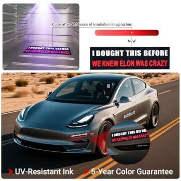 4 Pack XXL Te-SLA Bumper Stickers for Tesla Enthusiasts