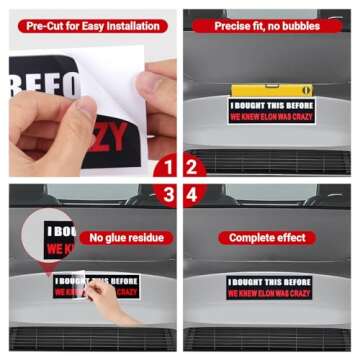 4 Pack XXL Te-SLA Bumper Stickers for Tesla Enthusiasts