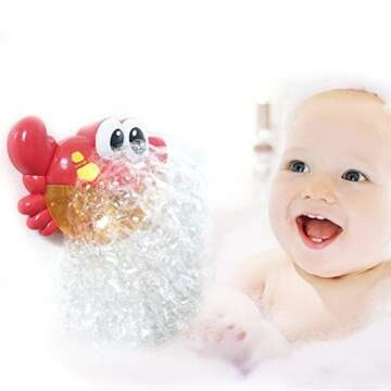Baby Bath Bubble Toy Bubble Crab Bubble Blower Bubble Machine Bubble Maker with Nursery Rhyme Bathtu...