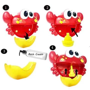 Baby Bath Bubble Toy Bubble Crab Bubble Blower Bubble Machine Bubble Maker with Nursery Rhyme Bathtub Bubble Toys for Infant Baby Children Kids Happy Tub Time (Crab)