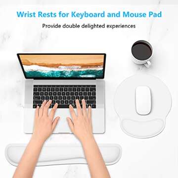 Dapesuom Keyboard Wrist Rest and Mouse Pad with Wrist Support, Memory Foam Cushion for Keyboard and ...