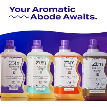 Indigo Wild Zum Clean Laundry Soap - Plant-Based Liquid Laundry Soap - Contains Baking Soda, Essential Oils & Saponified Coconut Oil - Amber - 64 fl oz
