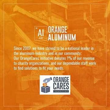 Orange Aluminum Industrial T-Track - Heavy-Duty T-Track - Track Accessories for Woodworking, Clamps & Jigs - 47/64" W x 1/2" H - 48"