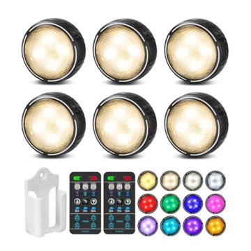 Versatile LED Puck Lights: Remote Control, Battery Operated, 6 Pack