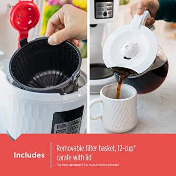 BLACK+DECKER Honeycomb 12-Cup Programmable Coffeemaker White