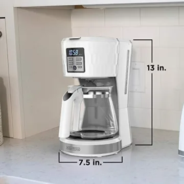 BLACK+DECKER Honeycomb 12-Cup Programmable Coffeemaker White