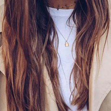 MEVECCO Gold Dainty Lock Necklace - Elegant & Adjustable