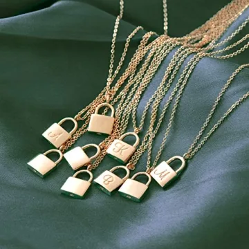MEVECCO Gold Dainty Lock Necklace - Elegant & Adjustable