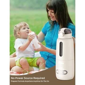 KNOIER Baby Travel Essentials Portable Bottle Warmer,Bottle Warmer On The Go, 13500mAh Battery Bottle Warmer for Breastmilk, Baby Travel Essentials for Flying, Baby Must Haves 2024.