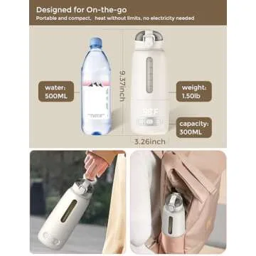 KNOIER Baby Travel Essentials Portable Bottle Warmer,Bottle Warmer On The Go, 13500mAh Battery Bottle Warmer for Breastmilk, Baby Travel Essentials for Flying, Baby Must Haves 2024.