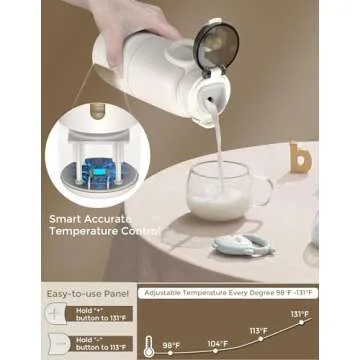 KNOIER Baby Travel Essentials Portable Bottle Warmer,Bottle Warmer On The Go, 13500mAh Battery Bottle Warmer for Breastmilk, Baby Travel Essentials for Flying, Baby Must Haves 2024.
