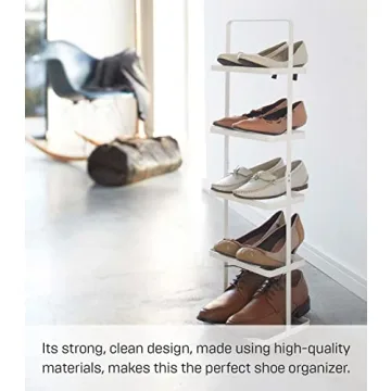 Yamazaki Compact Metal Shoe Rack for Stylish Space Saving