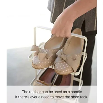 Yamazaki Compact Metal Shoe Rack for Stylish Space Saving