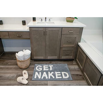 LABEND HOME Get Naked Bath Mat Rug - Fun Peach Bathroom Decor