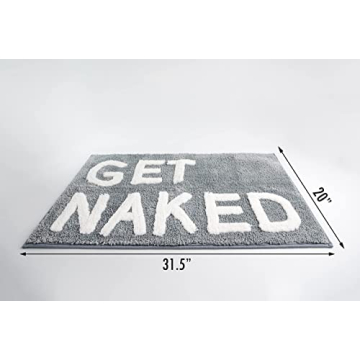 LABEND HOME Get Naked Bath Mat Rug - Fun Peach Bathroom Decor