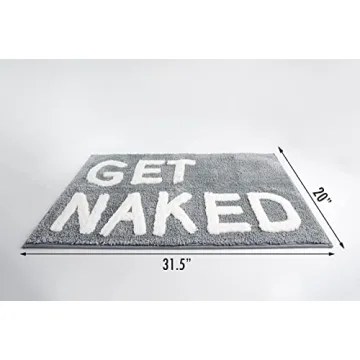 LABEND HOME Get Naked Bath Mat Rug - Fun Peach Bathroom Decor