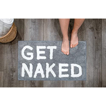 LABEND HOME Get Naked Bath Mat Rug - Fun Peach Bathroom Decor