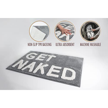 LABEND HOME Get Naked Bath Mat Rug - Fun Peach Bathroom Decor
