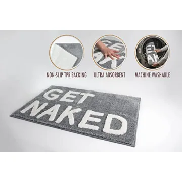 LABEND HOME Get Naked Bath Mat Rug - Fun Peach Bathroom Decor
