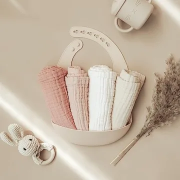 Konssy Baby Muslin Washcloths - Soft Cotton Essentials for Babies