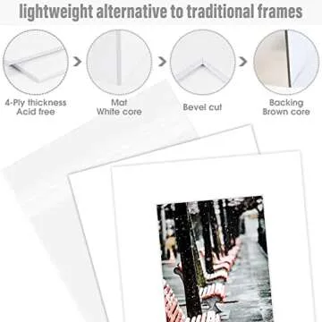 50 Pack 8x10 White Picture Mats for 5x7 Photos