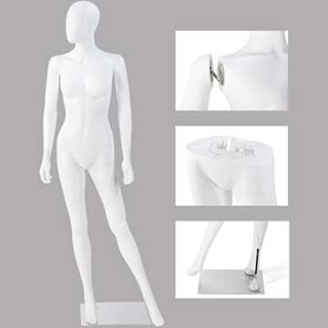 Female Mannequin Torso with Metal Stand for Clothing Display