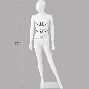 Female Mannequin Torso with Metal Stand for Clothing Display
