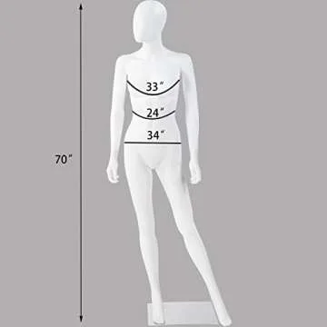 Female Mannequin Torso with Metal Stand for Clothing Display