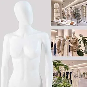 Female Mannequin Torso with Metal Stand for Clothing Display