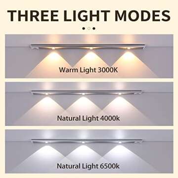 Under Cabinet Lights LED Motion Sensor Indoor, USB Rechargeable ,3 Light Modes Stepless Dimming Hill...