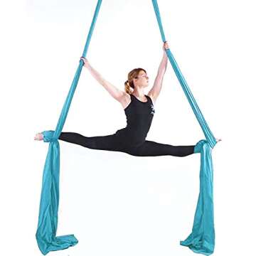 WWahuayuan 10M Premium Aerial Silks Equipment Yoga Pilates Swing Aerial Yoga Antigravity Hammock Tra...