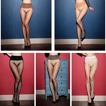 HTRUIYA Women's Shiny High Waist Pantyhose for Elegance