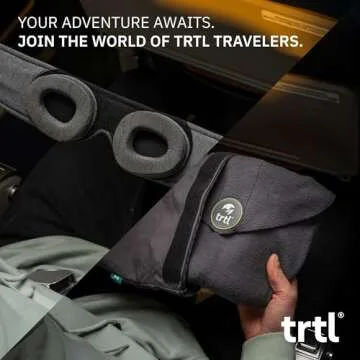 trtl Travel Pillow and Glimpse Sleep Mask Bundle - Comfortable Neck Pillow for Traveling - Breathable, Cooling Eye Mask for Sleeping - Grey