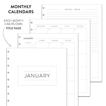 BetterNote Academic Monthly Calendar Refill July 2024 - June 2025