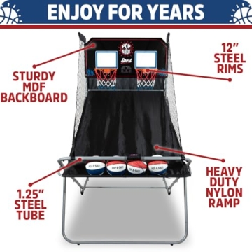 Pop-A-Shot Official Dual Shot Sport Arcade Basketball Game (Black and Blue)