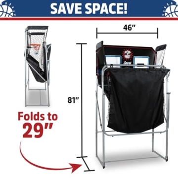 Pop-A-Shot Official Dual Shot Sport Arcade Basketball Game (Black and Blue)