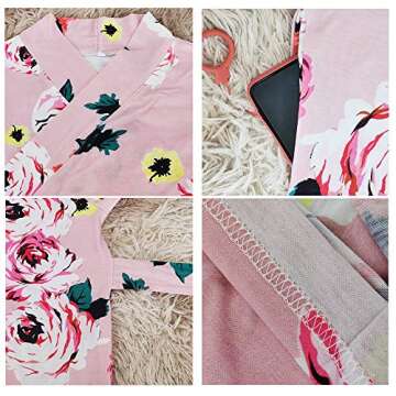 SUFEINI Maternity Robes and Matching Swaddle Blanket Set, Women Mommy Postpartum Robe Hospital Labor...