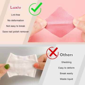 1080 + 3 Pcs Lint Free Nail Wipes Kit, Disposable Nail Polish Remover Pads Non-Woven Nails Eyelash Extensions Wipes, Nail Polish Remover Wipes with 200 ML Bottle, 2 Pcs Cuticle Pusher (Pink)