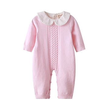 Auro Mesa Baby Peter Pan Collar Knit Romper 0-18M