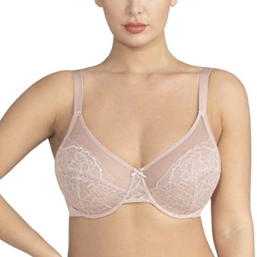 HSIA Minimizer Bras for Women Full Coverage Underwire Bras Plus Size Lifting Lace Bra for Heavy Brea...
